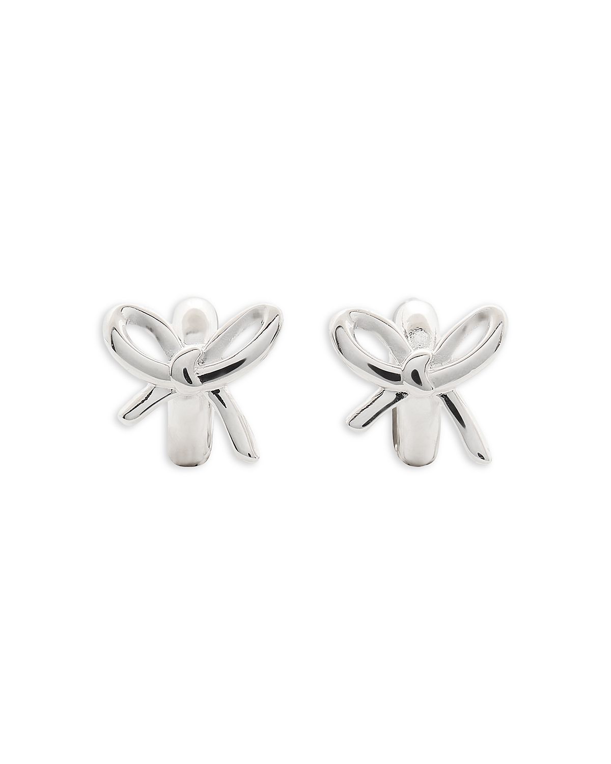 kate spade new york Girlie Pearlie Bow Huggie Hoop Earrings