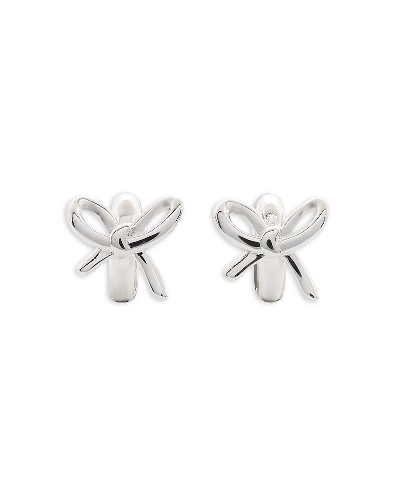 Kate Spade New York Girlie Pearlie Bow Huggie Hoop Earrings
