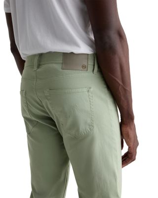 Tellis Slim Fit 34" Twill Pants in Faded Moss