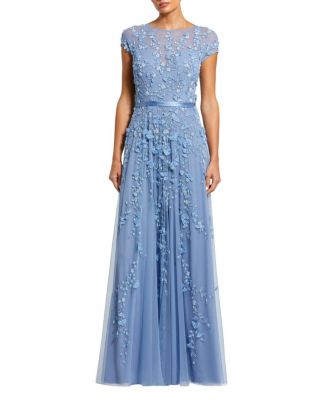  Petite Floral Embellished Cap Sleeve Full Length Gown