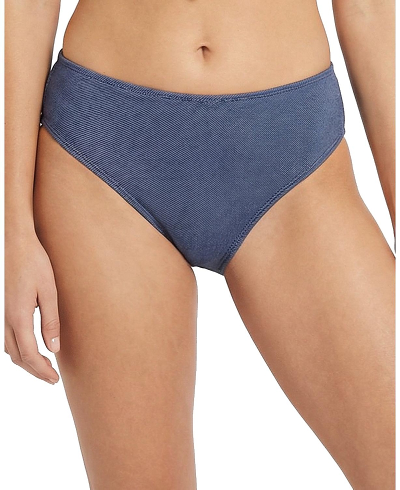 Change of Scenery Classic Midrise Denim Bikini Bottom with Full Coverage