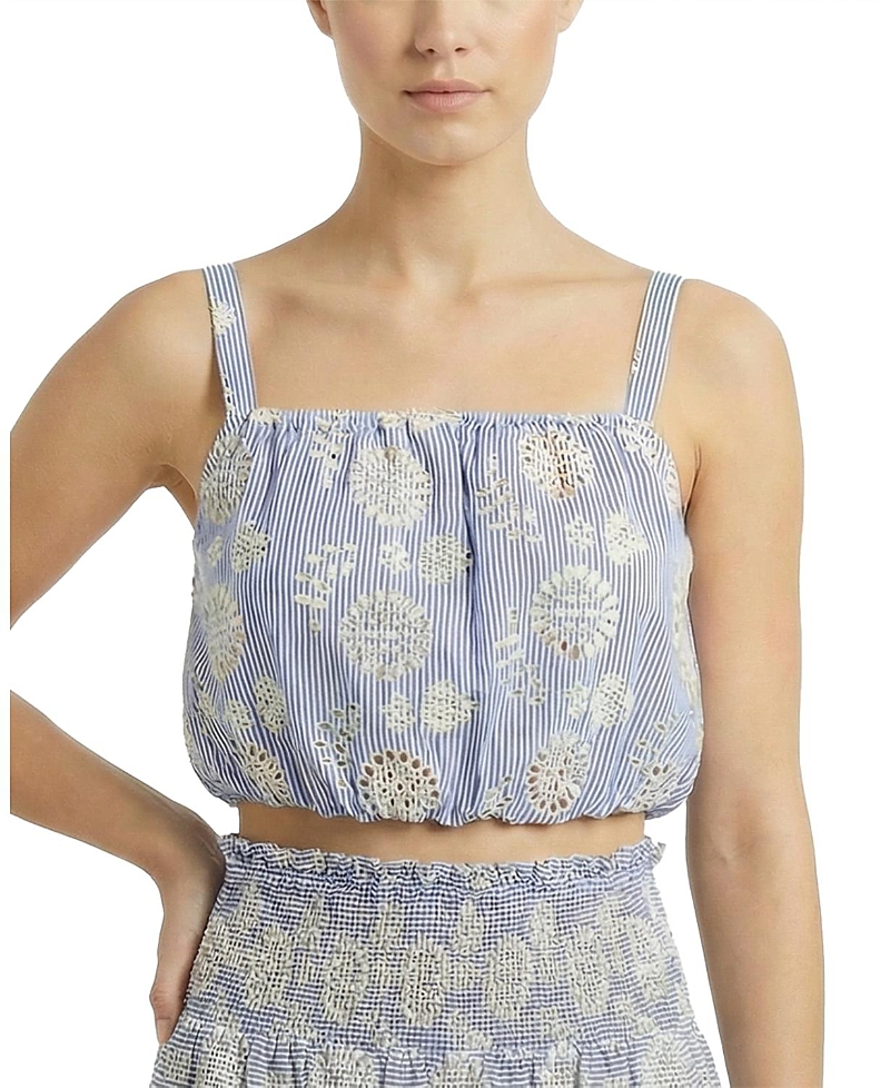 Change of Scenery Dani Eyelet Bubble Crop Top