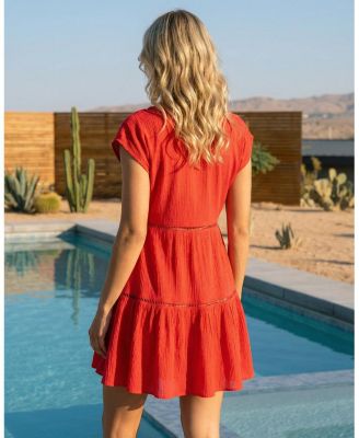  Gari Cotton Cover-Up Cap Sleeve Dress