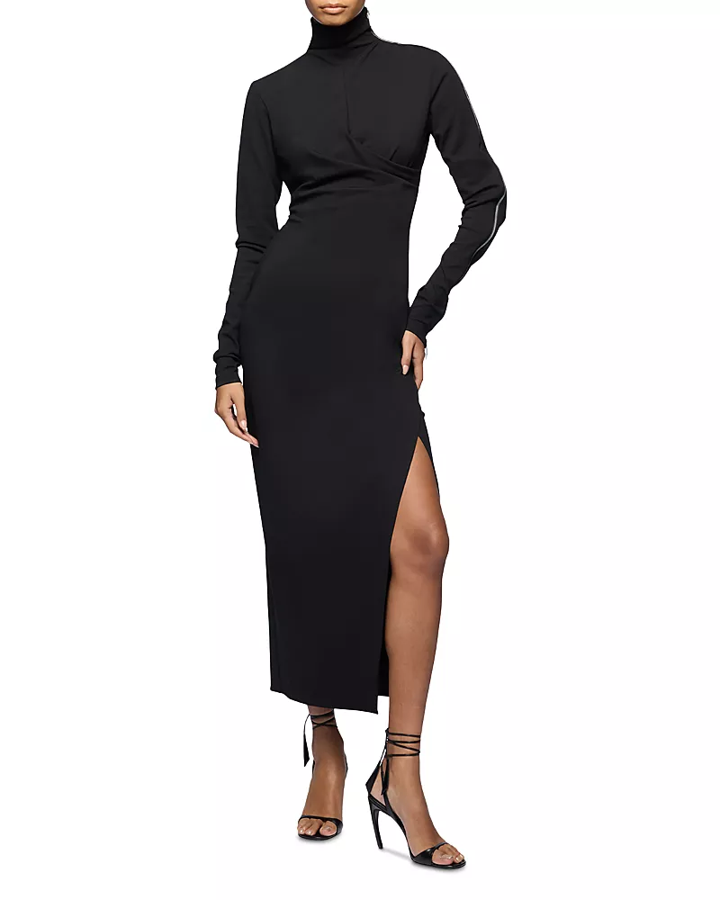 The Attico Zip Sleeve Midi Dress