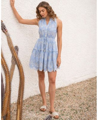 Charlotte Sleeveless Eyelet Shirt Dress