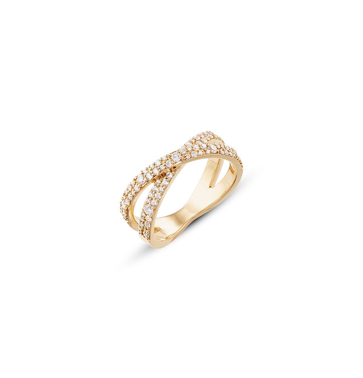 Lana 14K Yellow Gold Diamond Crossover Statement Ring