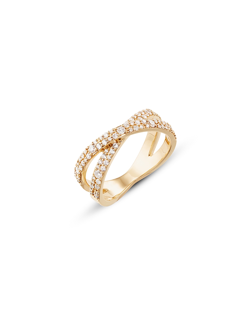 Lana 14K Yellow Gold Diamond Crossover Statement Ring