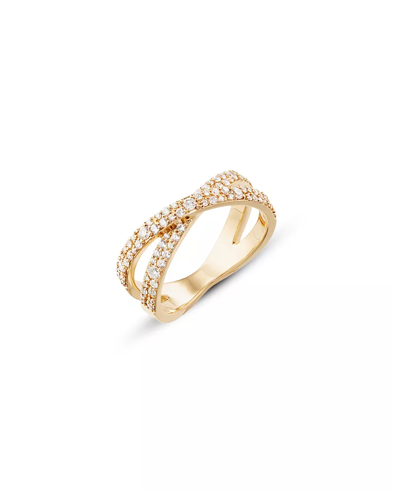 Lana 14K Yellow Gold Diamond Crossover Statement Ring