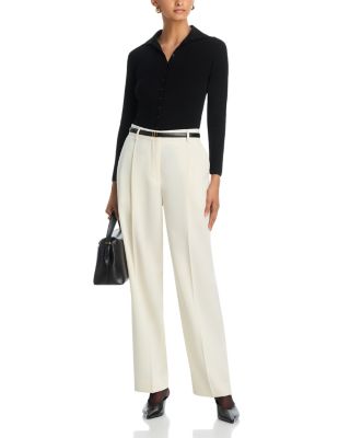 Fitted Polo Cardigan Sweater