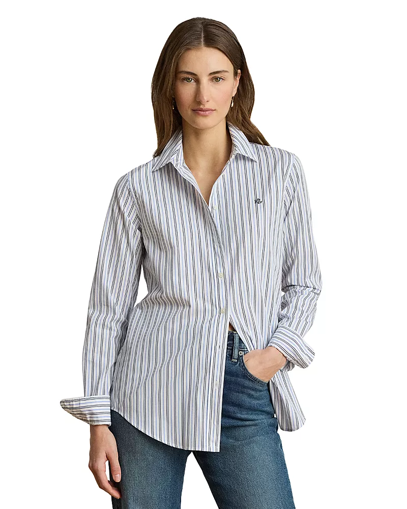 Lauren Ralph Lauren Classic Fit Striped Broadcloth Shirt