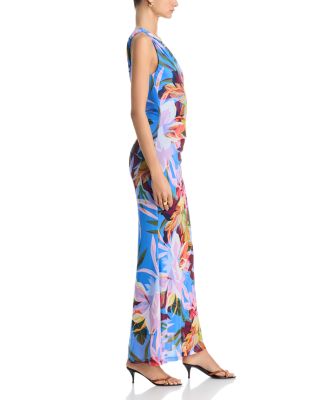 long blue dresses Blue Satin Long A-Line Prom Dress with Slit, Blue Evening Party Dress
