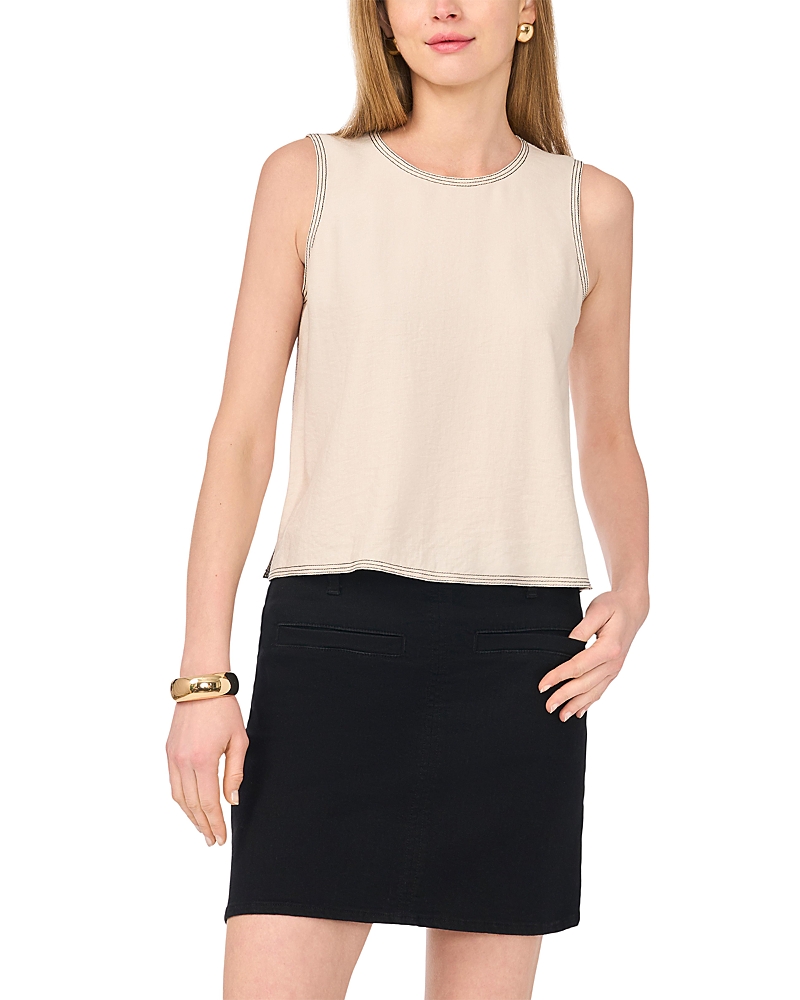 Vince Camuto Top Stitched Sleeveless Top