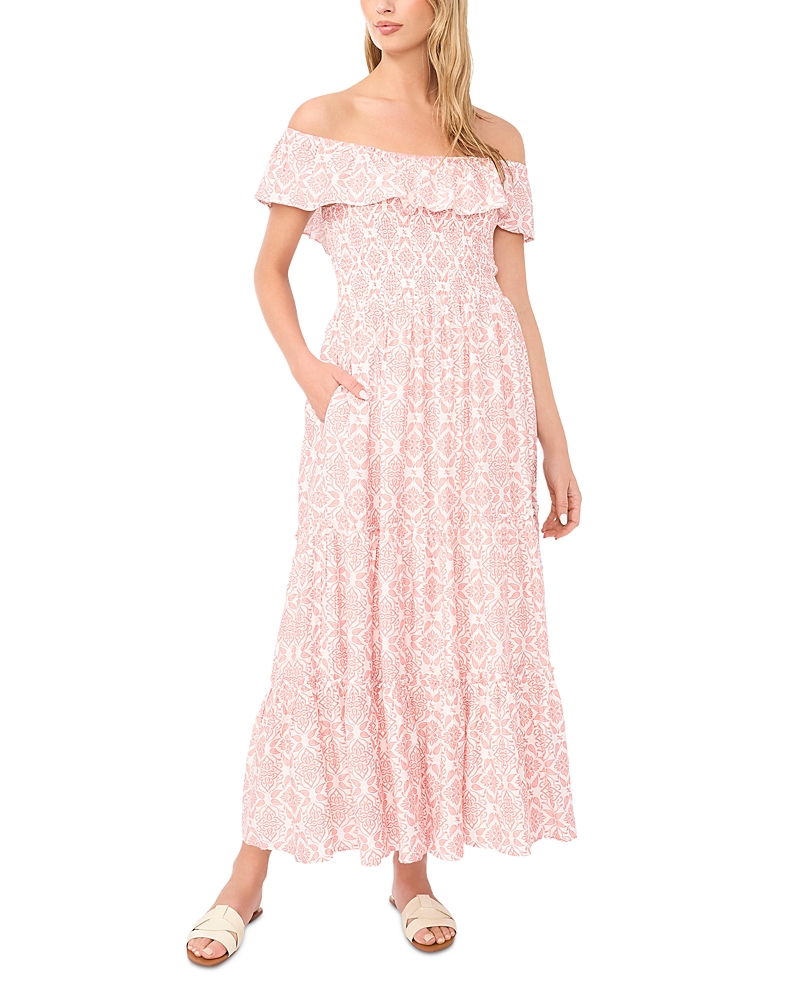 Vince Camuto Off the Shoulder Ruffled Tiered Dress