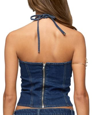 Jagger Denim Halter Top