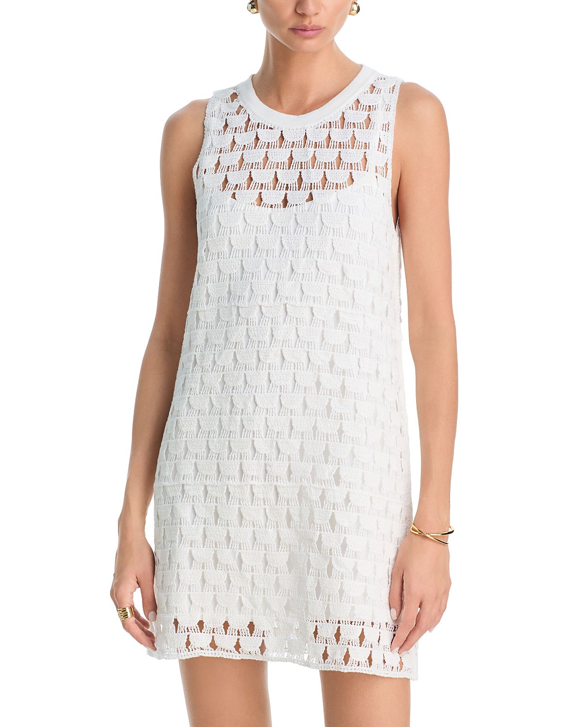 Aqua Fan Crochet Mini Dress - Exclusive