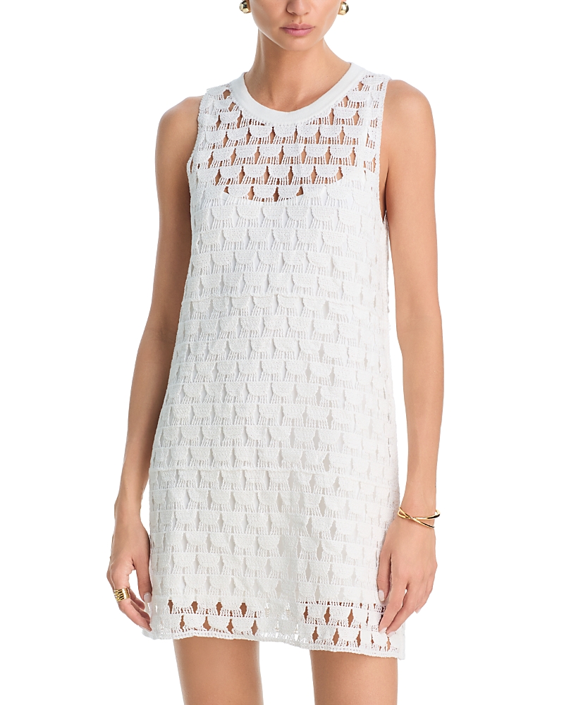 Aqua Fan Crochet Mini Dress - Exclusive