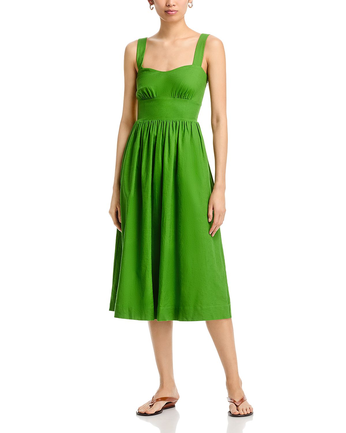 French Connection Aspen Linen Sweetheart Midi Dress