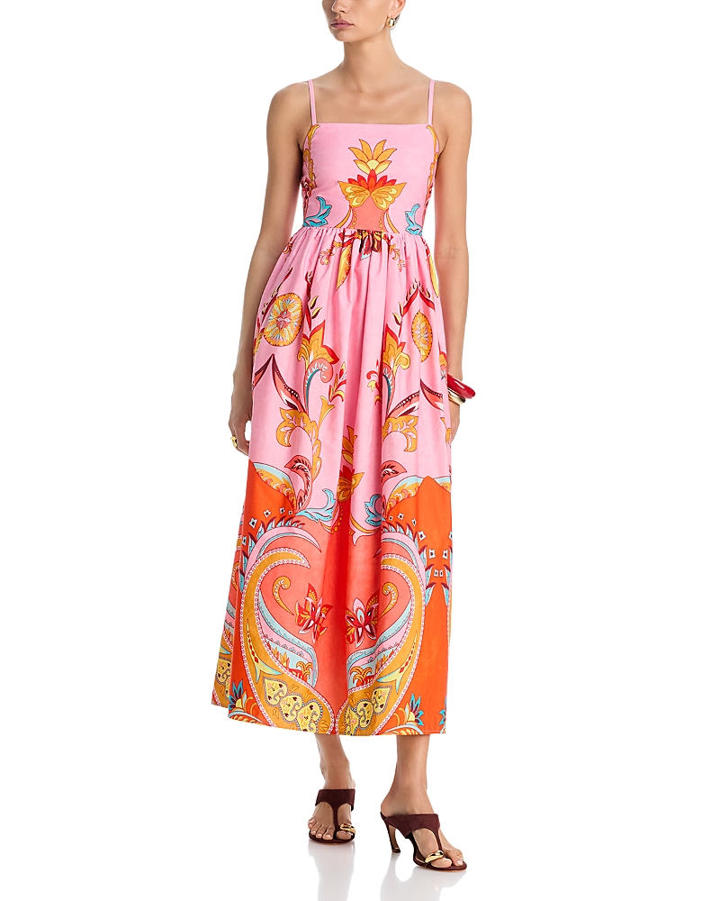Aqua Paisley Midi Dress - Exclusive