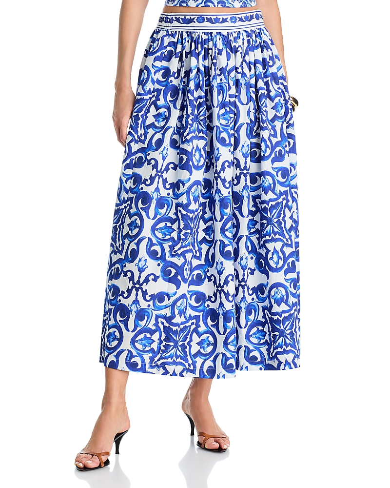Aqua Tile Midi Skirt - Exclusive
