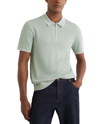 Brink Regular Fit Half Zip Textured Polo Shirt