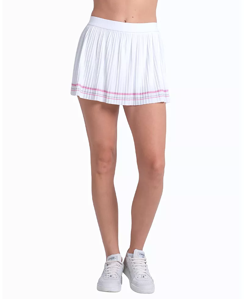 Lucky in Love Women's Woven Strokes Pleated Skirt