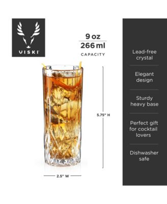  Admiral Crystal Highball Glasses, Set of 4