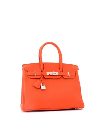 Birkin 30 Handbag Orange Togo with Palladium Hardware