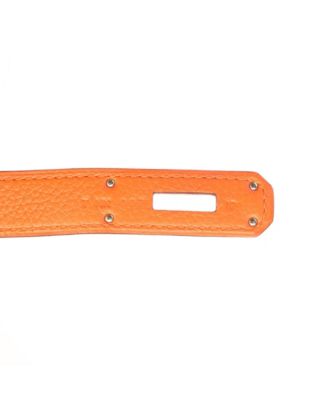 Birkin 30 Handbag Orange Togo with Palladium Hardware