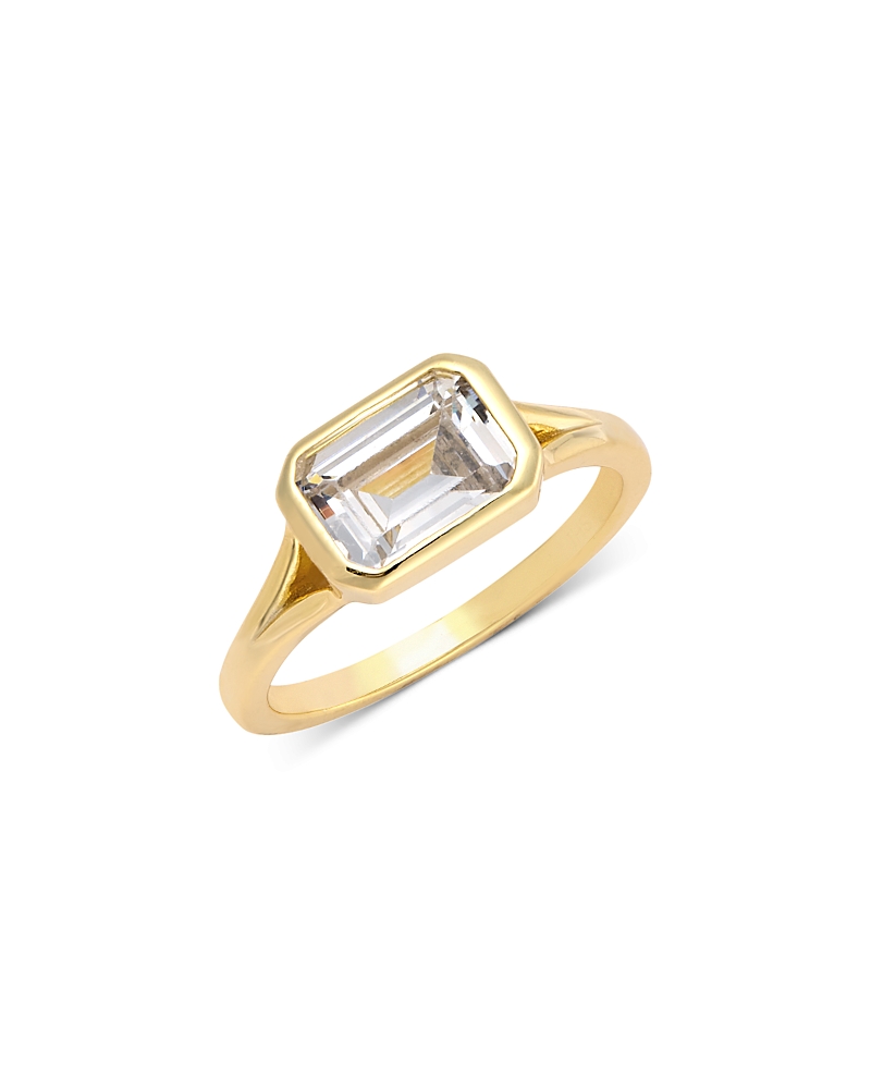 Shashi Emerald Baguette Bezel Ring