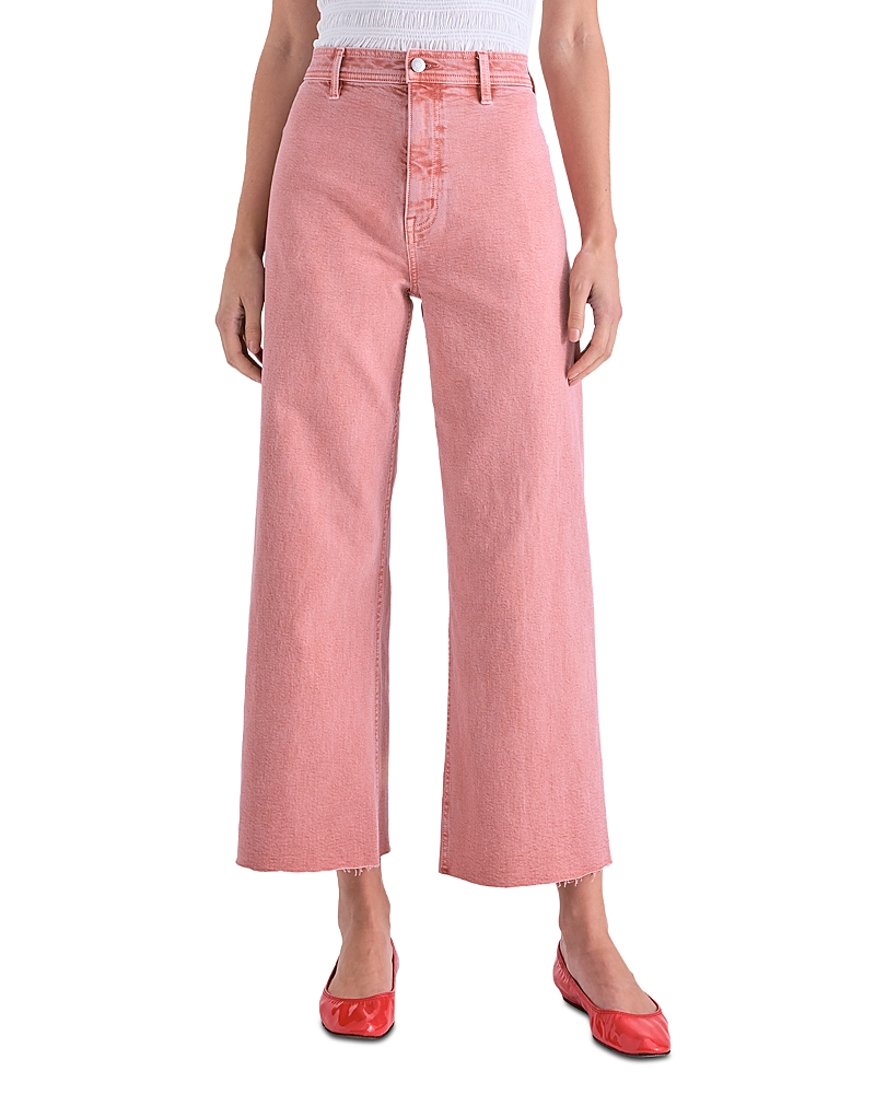 Pistola Penny High Rise Ankle Wide Leg Jeans in Coral Rose