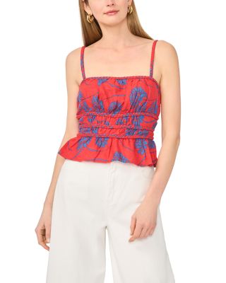 1.state Smocked Bodice Top In Red