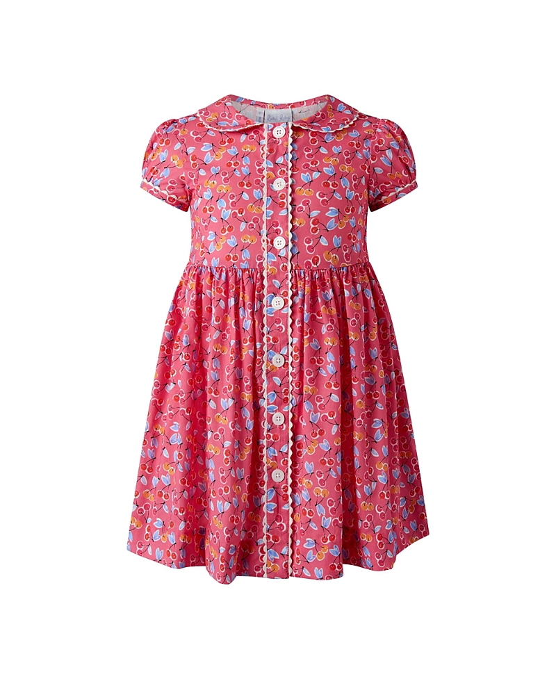 Rachel Riley Girls' Cherry Button-Front Dress - Little Kid, Big Kid