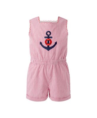 Girls' Anchor Embroidered Playsuit - Little Kid, Big Kid