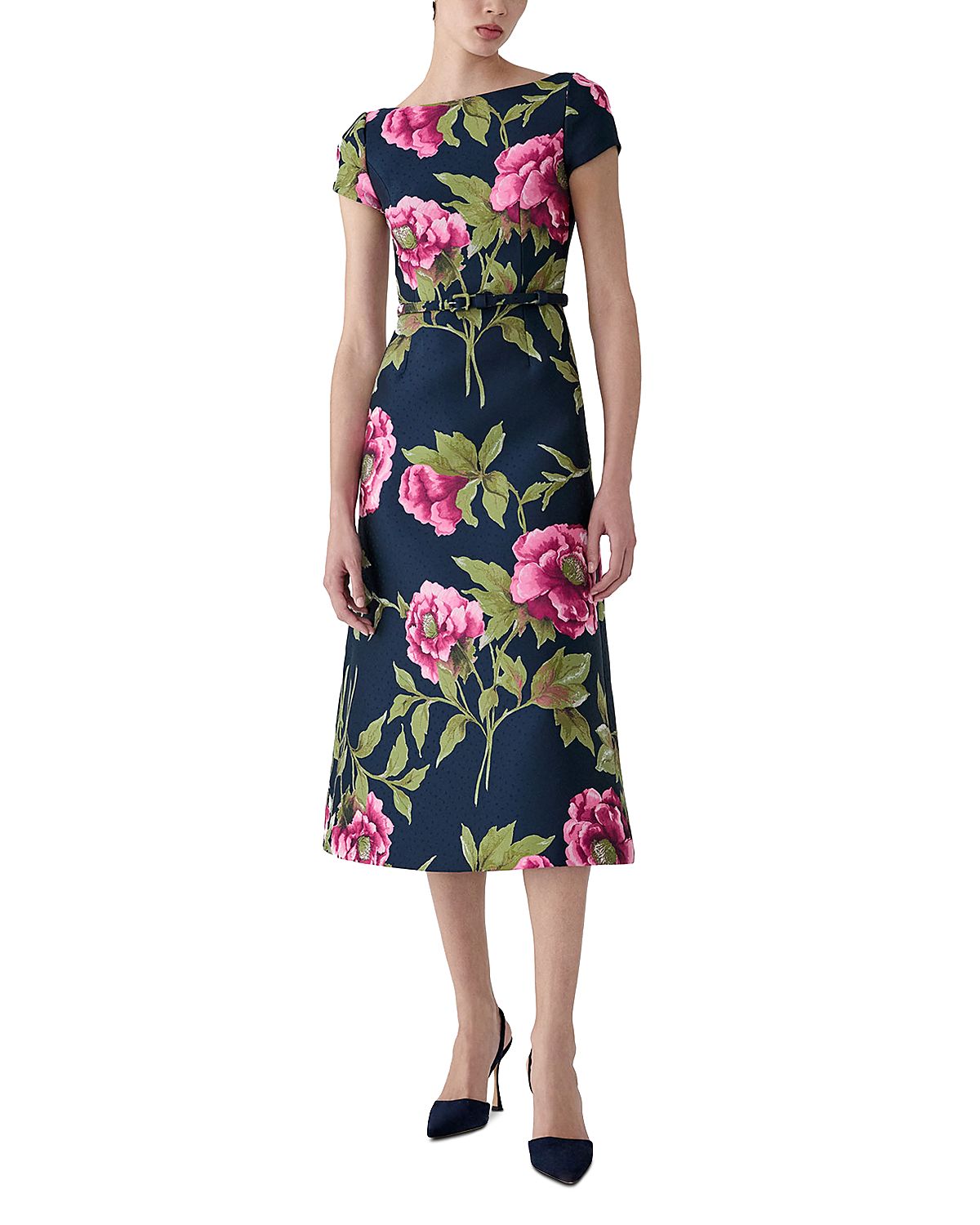 Carolina Herrera Short Sleeve A Line Dress