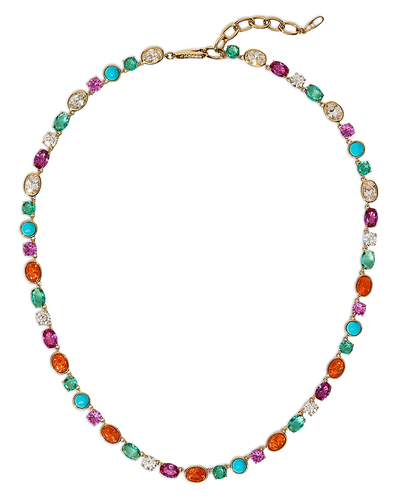 Nadri Frieda Multi Stone Full Collar Necklace, 16