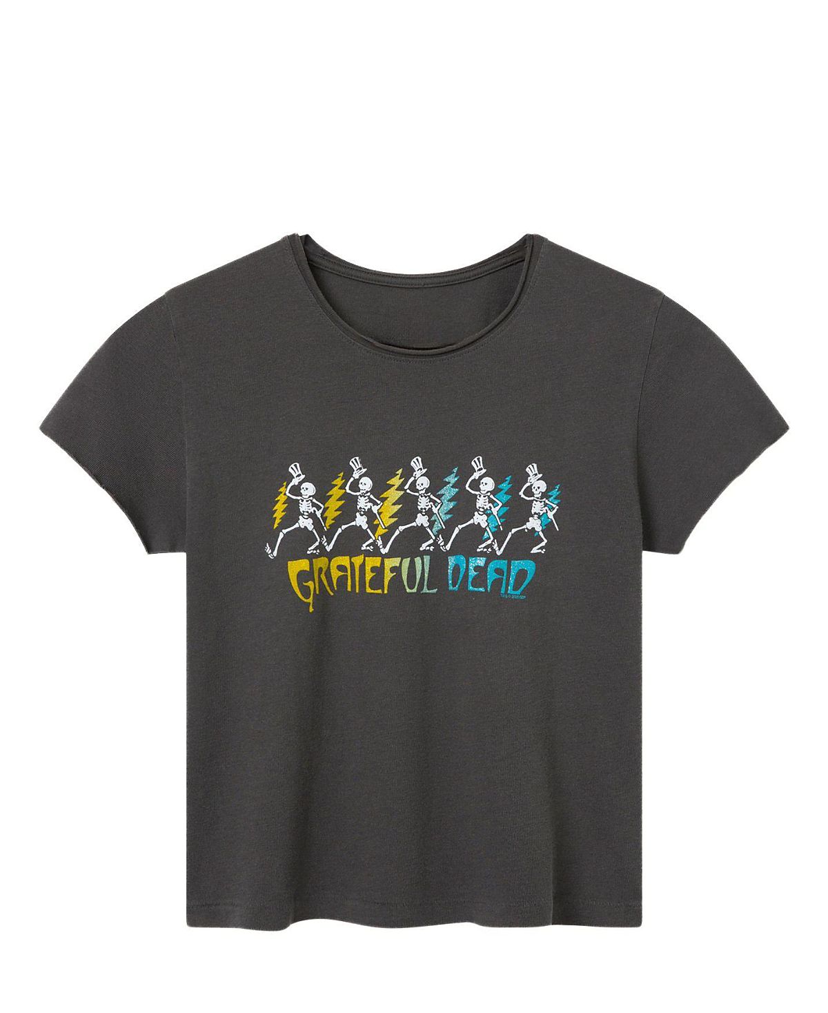 Junk Food Clothing Women's Grateful Dead Dancing Skeletons Vintage Baby Tee