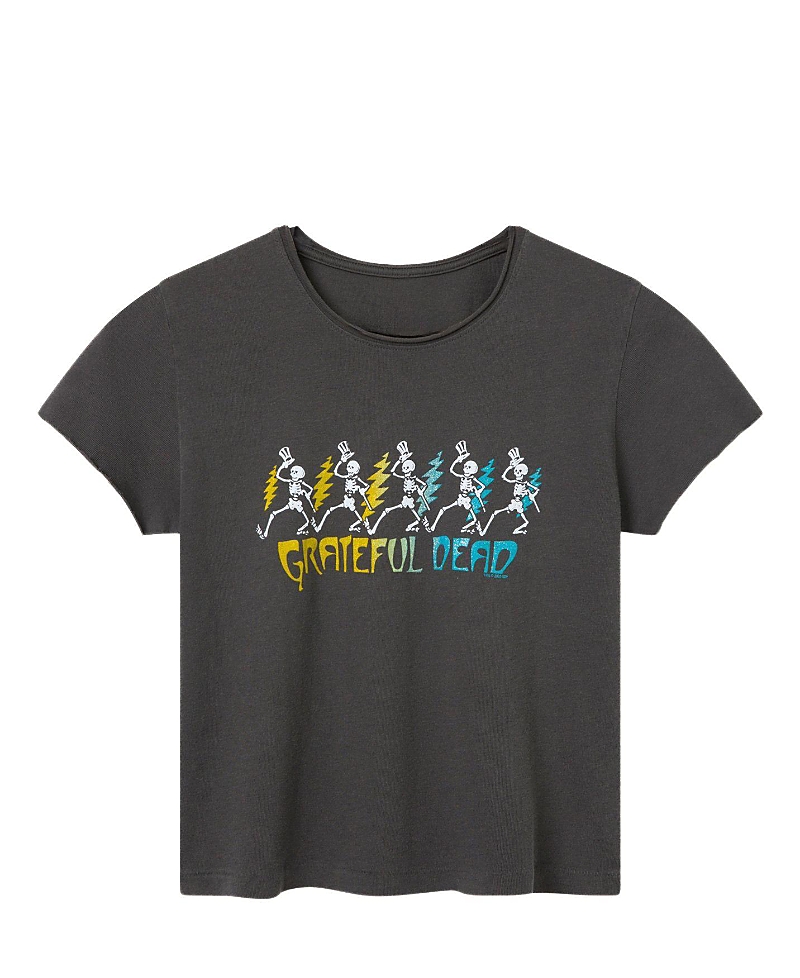 Junk Food Clothing Women's Grateful Dead Dancing Skeletons Vintage Baby Tee