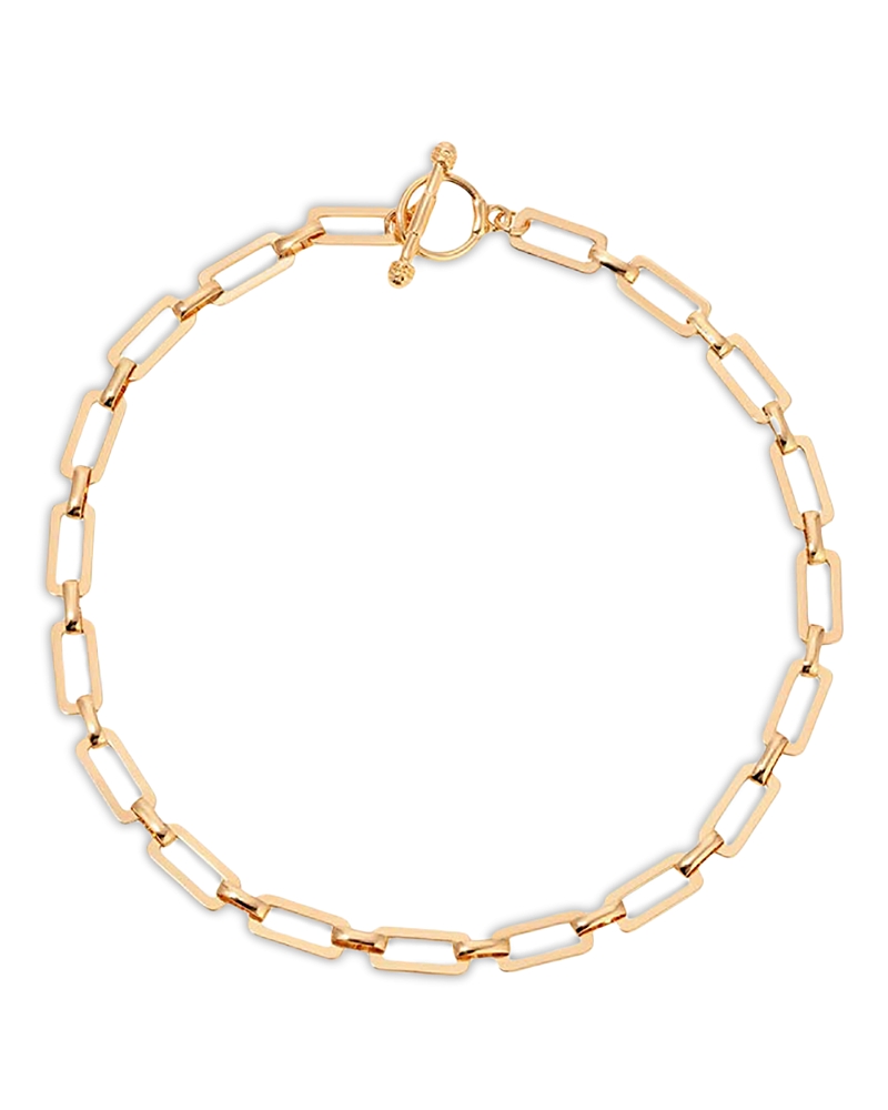 Ettika Golden Flat Rectangle Chain Necklace, 18