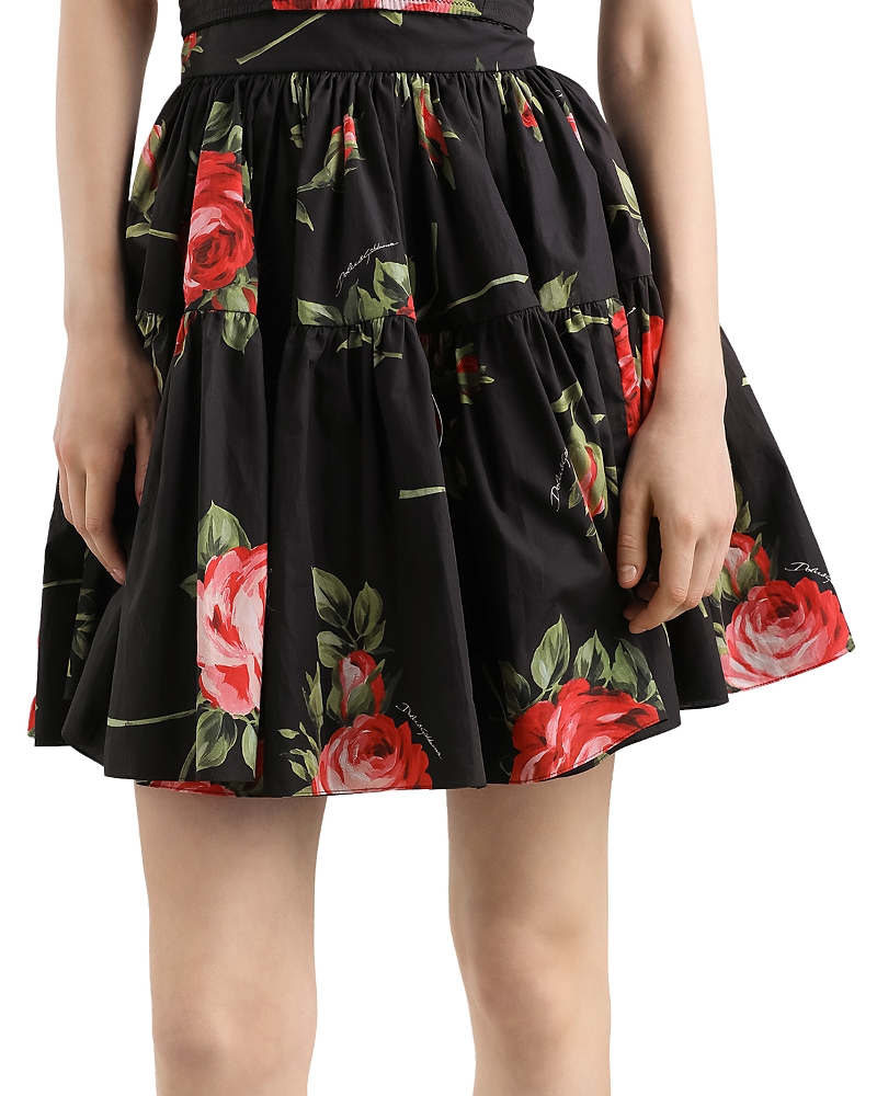 Dolce & Gabbana Rose Bouquet Print Short Skirt