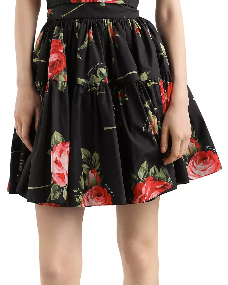 Dolce & Gabbana Rose Bouquet Print Short Skirt