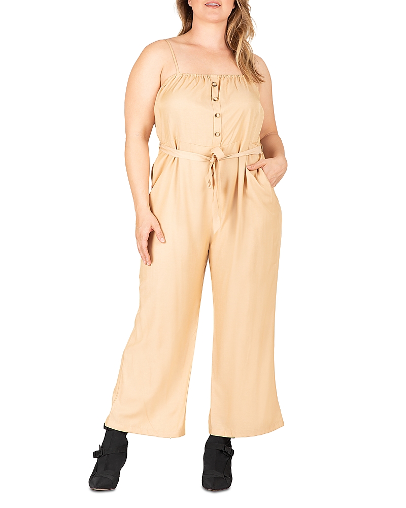 standards & practices Spaghetti Strap Elastic Neckline High Waist Jumpsuit