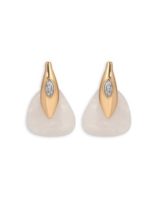Pav&eacute; & Stone Drop Earrings