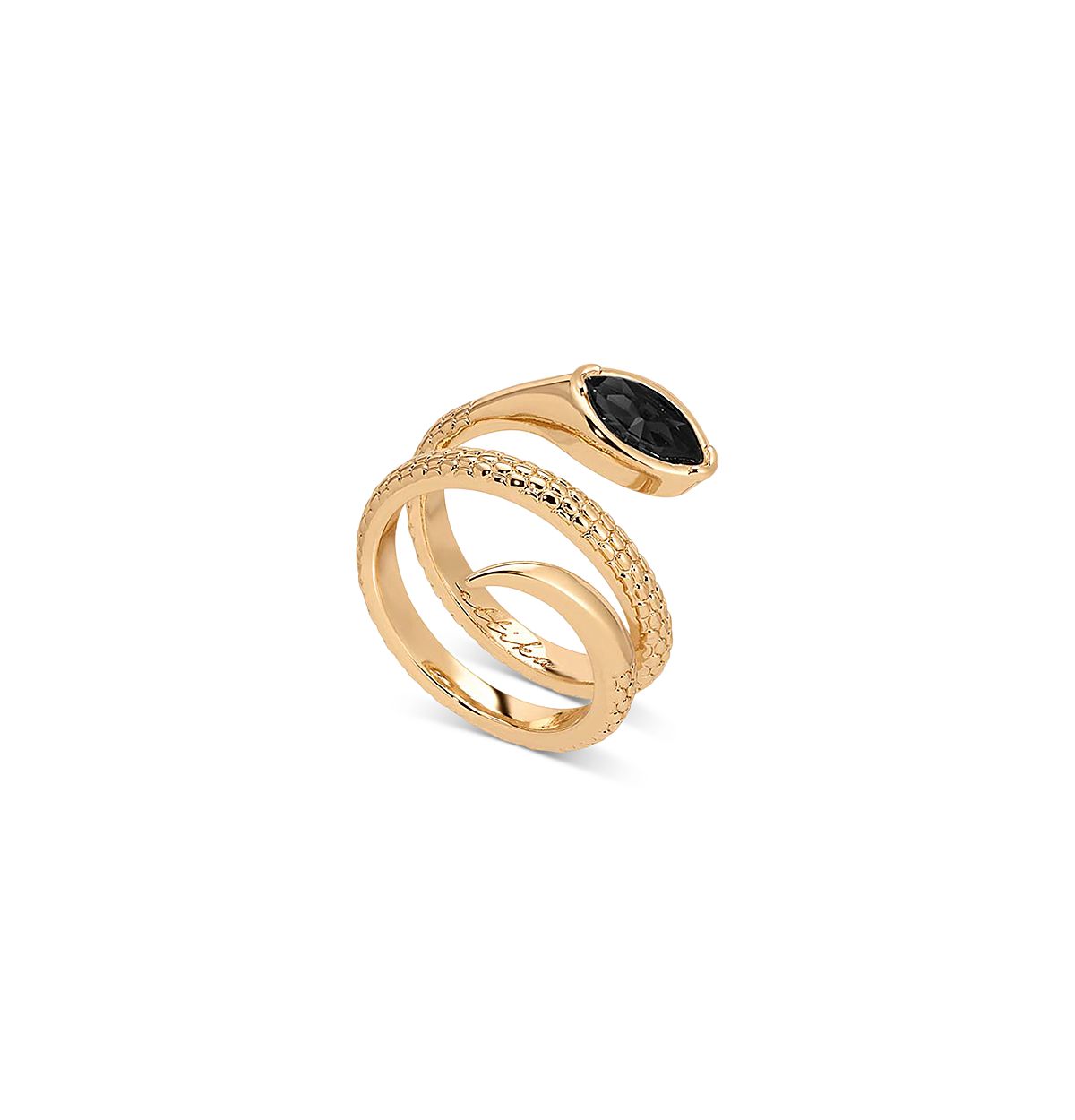 Ettika Marquise Cubic Zirconia Coiled Snake Ring