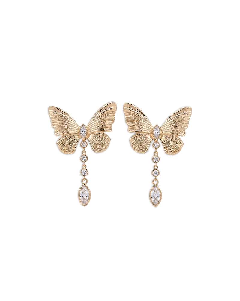 Ettika Cubic Zirconia Butterfly Drop Earrings