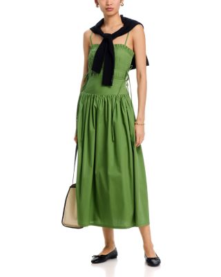 olive green sweater dress Olive Ribbed Knit Fitted Midi Sweater Dress