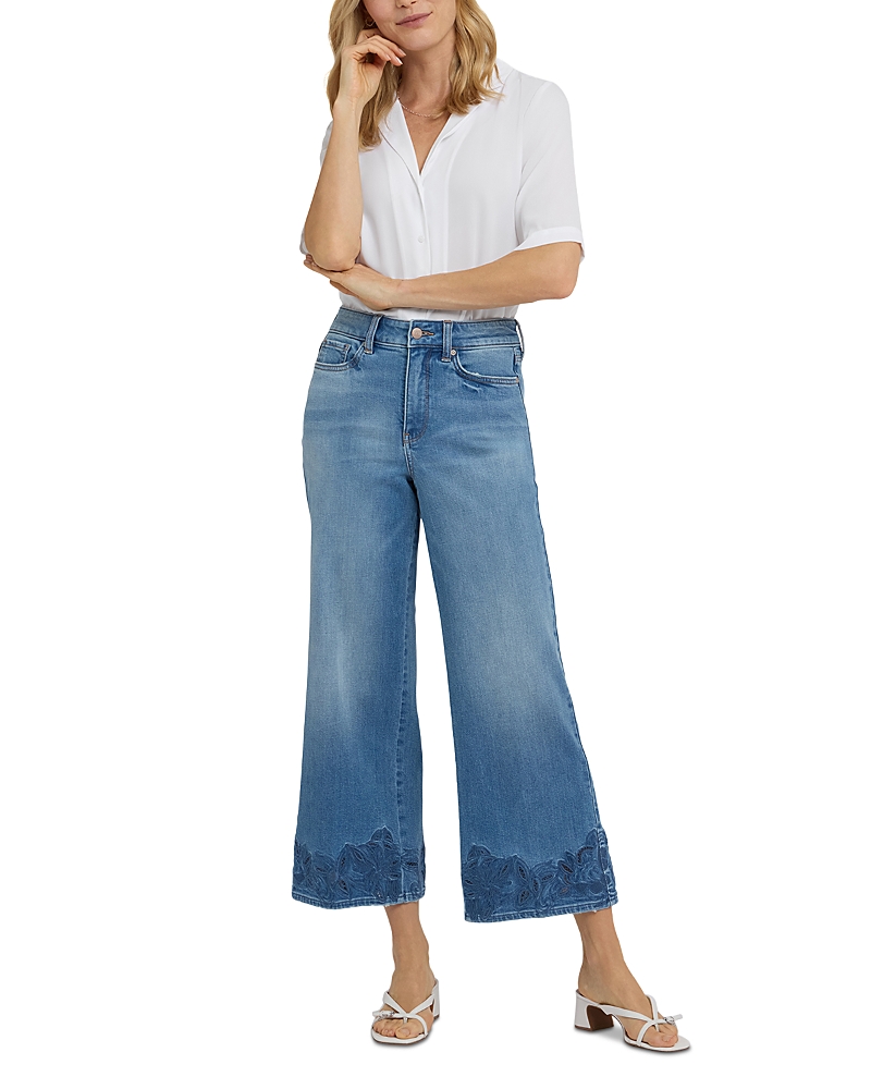 Nydj Petites Teresa Wide Leg Ankle Jeans in Port Sea