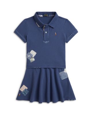 Girls' Distressed Mesh Boxy Polo Shirt & Skirt Set - Little Kid, Big Kid