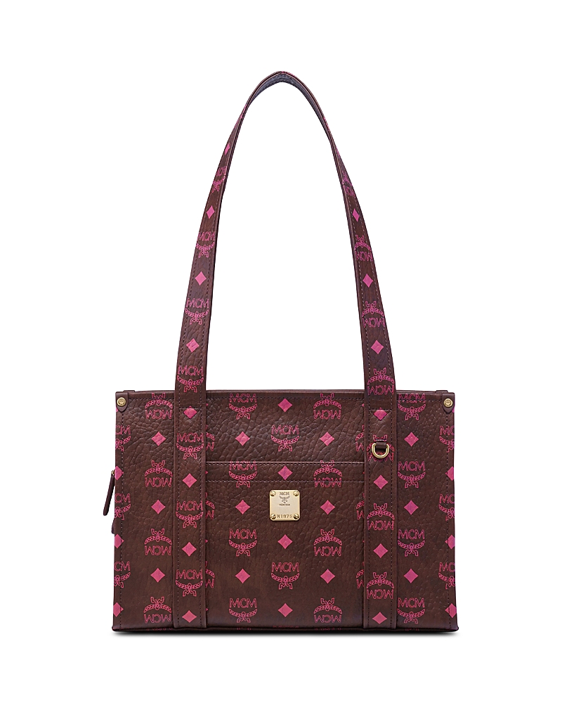 Mcm Aren Vi Small Monogrammed Tote Bag