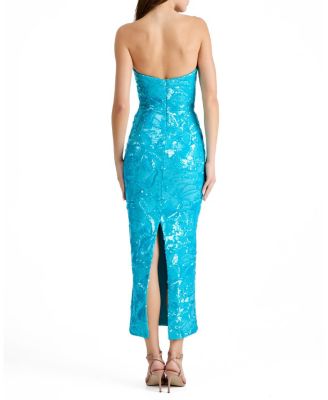  Leslie Sequin Strapless Gown