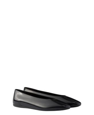 Prada Women's Brushed Leather Ballerinas